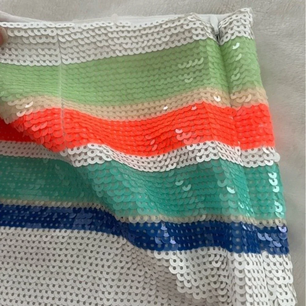 Kate Spade Cape Stripe Sequin Shorts, Multicolor, Size 0 NWOT
